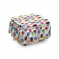 thumbnail image 1 of Ice Cream Ottoman Cover, Hand-drawn Watercolored, 2 Piece Slipcover Set with Ruffle Skirt for Square Round Cube Footstool Decorative Home Accent, Standard Size, Multicolor, by Ambesonne, 1 of 5