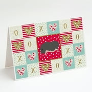Carolines Treasures CK5368GCA7P Vietnamese Pot-Bellied Pig Love Greeting Cards and Envelopes Pack of 8 Red 7 x 5