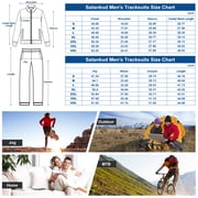 Muvtei Mens Tracksuits 2 Pieces Set Long Sleeve Causal Full Zip Hiking Jogging Gym Sports Sweatsuit for Men 2 Piece Outfits Darkgrey-L