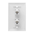 thumbnail image 3 of 2 Pack 2 Port Ethernet Wall Plate, Cat6 Female to Female Wall Jack RJ45 Inline Coupler Wall Outlet, White, 3 of 9