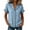 Blue, variant on Women's Lapel Collar Tops Ruffle Short Sleeve Button Front T-Shirt Loose Fit Summer Fashion Top Breathable Daily Office Wear