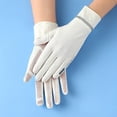 thumbnail image 2 of HUGFEG Summer Driving Gloves Men Anti-UV Protection Sunscreen Touchscreen Cooling Mesh Breathable Gloves Cycling Riding Full Palm Sport Non-Slip Grip Motorcycle Golf Mittens (White with 2 U2536-20579, 2 of 7