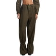 thumbnail image 1 of Sunloudy Pantalones de Mujer, Casual Cordón Amarrado Cintura Color Sólido Elástico Ajustable Tobillo Recto Suelto Pantalones Sunloudy moda, 1 of 6
