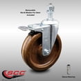 thumbnail image 2 of 5 Inch SS High Temp Phenolic ½ Inch Threaded Stem Caster with Total Lock Brake, 2 of 2