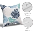 thumbnail image 3 of Summer Coastal Throw Pillow Covers Set of 2 Farmhouse Coral Branch Ocean Themed Pillowcase Soft Cotton Square Cushion Covers for Home Couch Sofa Patio Bedroom 20X 20 Inches, 3 of 6