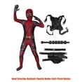 thumbnail image 2 of Disfraz de superhéroe Deadpool para niños y adultos, traje de cosplay, cinturón, cinturones ajustables, accesorios, máscara adjunta, trajes para fiesta de Halloween, 2 of 5