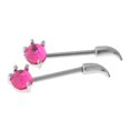 thumbnail image 3 of cuerno de acero inoxidable barbells barra cuerpo piercing ía rosa caliente rojo Sunnimix Anillo del pezón, 3 of 8