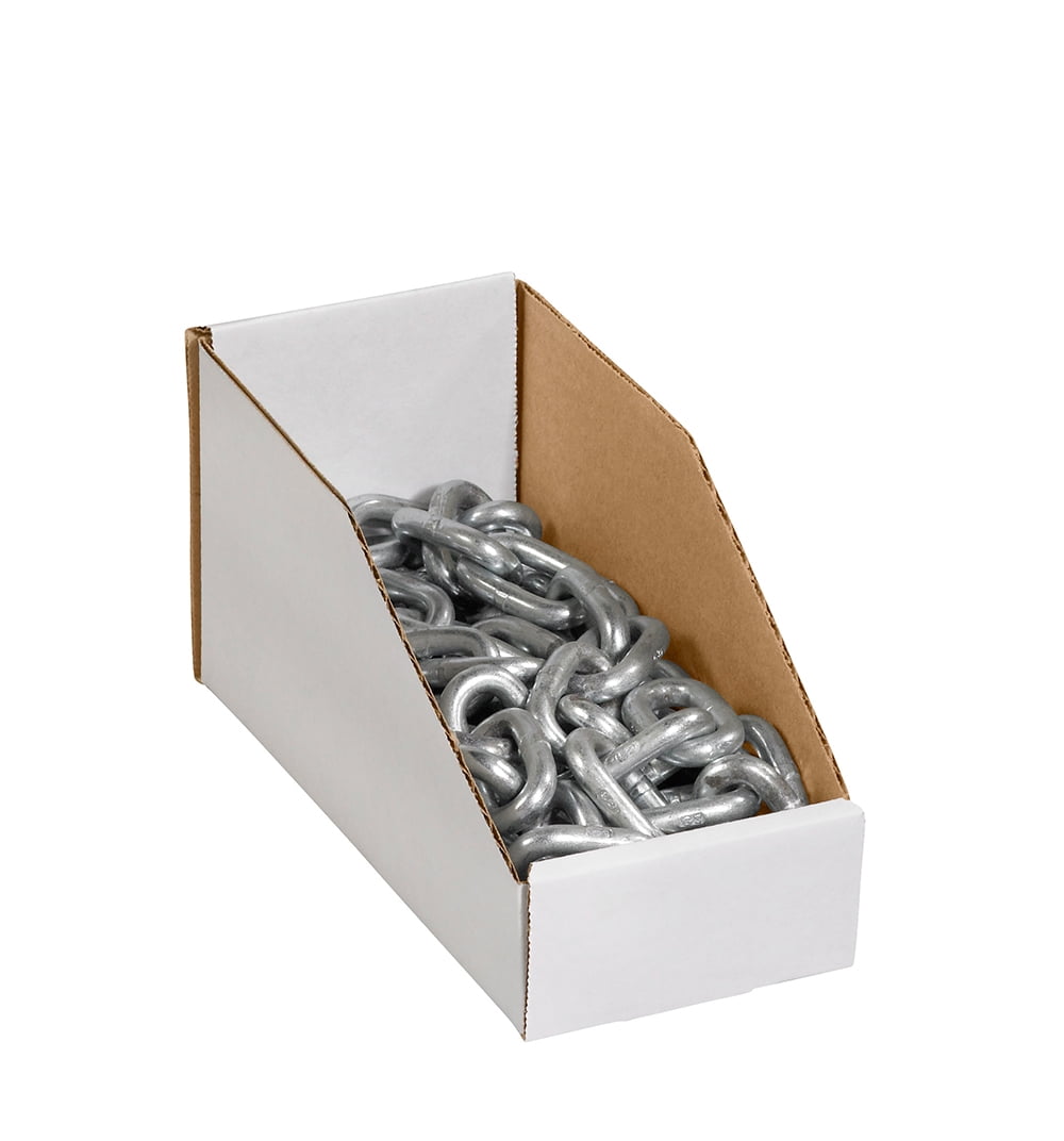 Staples Open Top Bin Boxes 4" x 9" x 4 1/2" White 50/Bundle BSBINBIN49