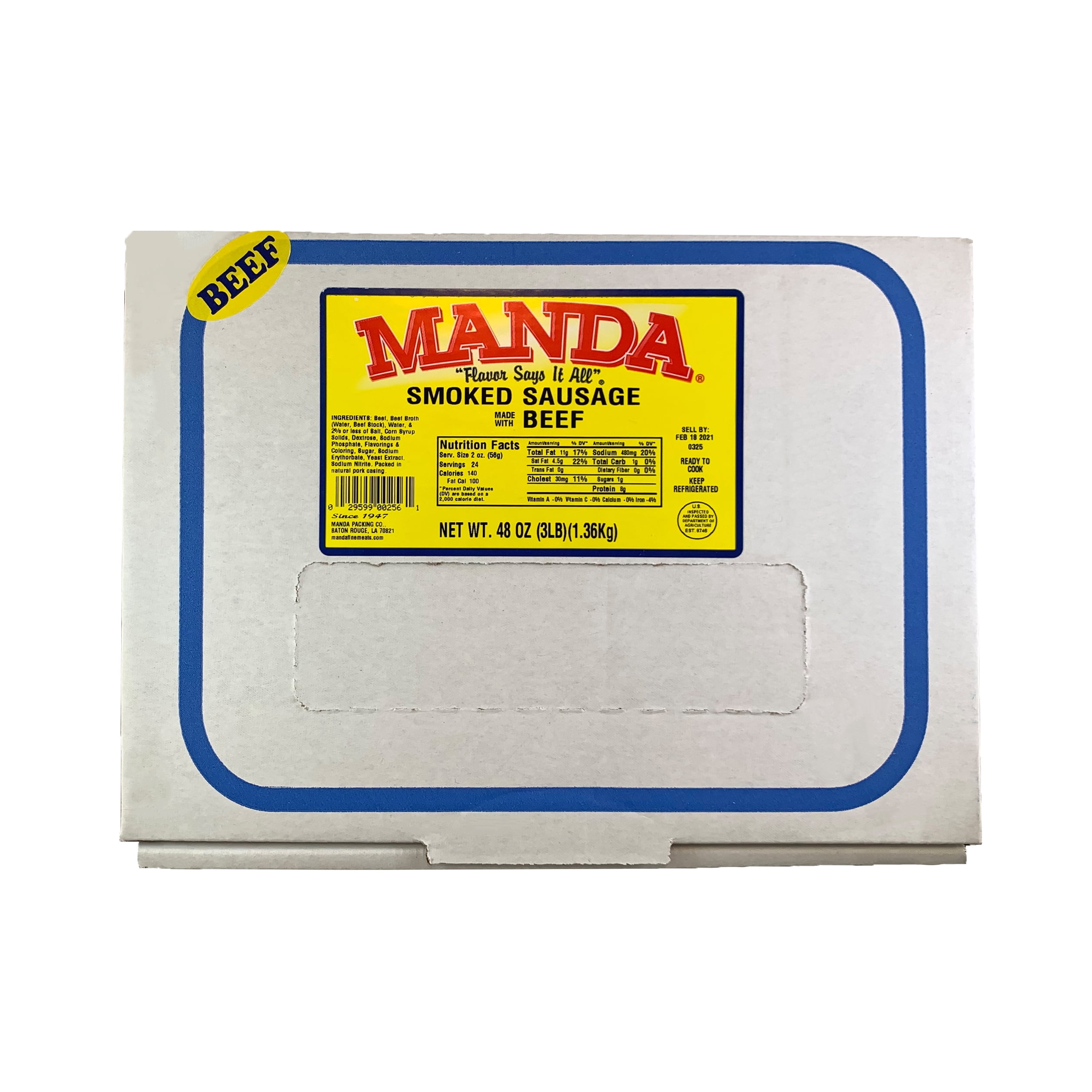 Manda Smoked Beef Sausage 48 Oz Walmart Com