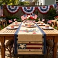 thumbnail image 4 of Tepsmf Independence Day Table Flag Red White Blue Star Striped Floral Print Dining Table Decoration, 4 of 6