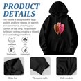 thumbnail image 4 of Women's Long Sleeve Hoodie Pullover with Pockets - Colorful Heart Design: Brown Bite Mark Pink Print and Subtle Patterns, 4 of 7