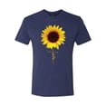 thumbnail image 2 of Sunflower Christian Faith Cross Inspirational/Christian Mens Premium Tri Blend T-Shirt, Vintage Navy, X-Large, 2 of 3