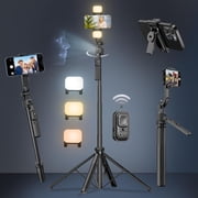 PCS Auto Face Tracking Selfie Stick Tripod for iPhone with Light,360 Rotation That Follows Your Movement,63" Phone Camera Tripod Stand with Remote for Content Creator Vlog Live Stream Video Recording