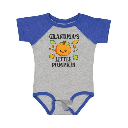 

Inktastic Grandmas Little Pumpkin with Leaves and Stars Gift Baby Boy or Baby Girl Bodysuit