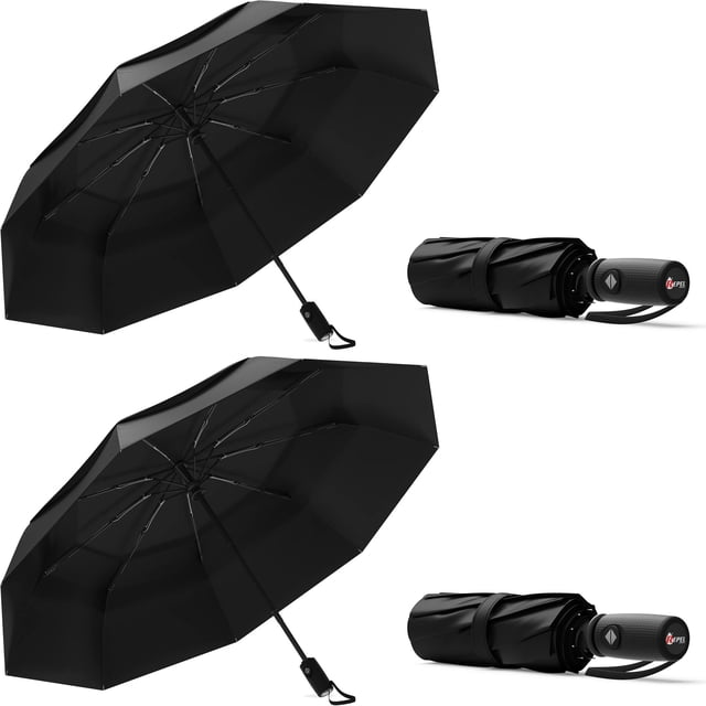 Paraguas Repelente, resistente al viento, para viajes, lluvia, impermeable, compacto