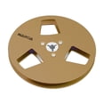 thumbnail image 1 of sweethay Piezas de carrete vacías de cinta de carrete resistente a la corrosión de aleación de aluminio, piezas de desenrollador de carrete Sistemas de cine en casa Oro, 1 of 6