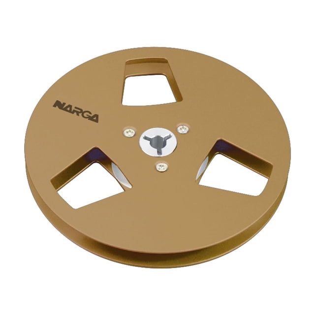 sweethay Piezas de carrete vacías de cinta de carrete resistente a la corrosión de aleación de aluminio, piezas de desenrollador de carrete Sistemas de cine en casa Oro