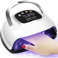 thumbnail image 1 of Lámpara de uñas de gel UV, LKE de 220 W con mango, 4 temporizadores, pantalla LCD HD, base extraíble, máquina de manicura UV LED para todo tipo de geles, secadores de uñas y lámparas UV., 1 of 4