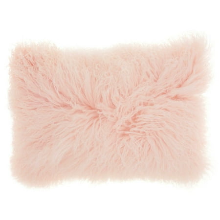 Nourison Couture Fur Tibetan Sheepskin Rose Throw Pillow Walmart Com
