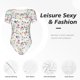 thumbnail image 4 of Balery Summer Floral Body de cuello redondo de manga corta para mujer Tops de manga corta Tops básicos-X-Large, 4 of 7