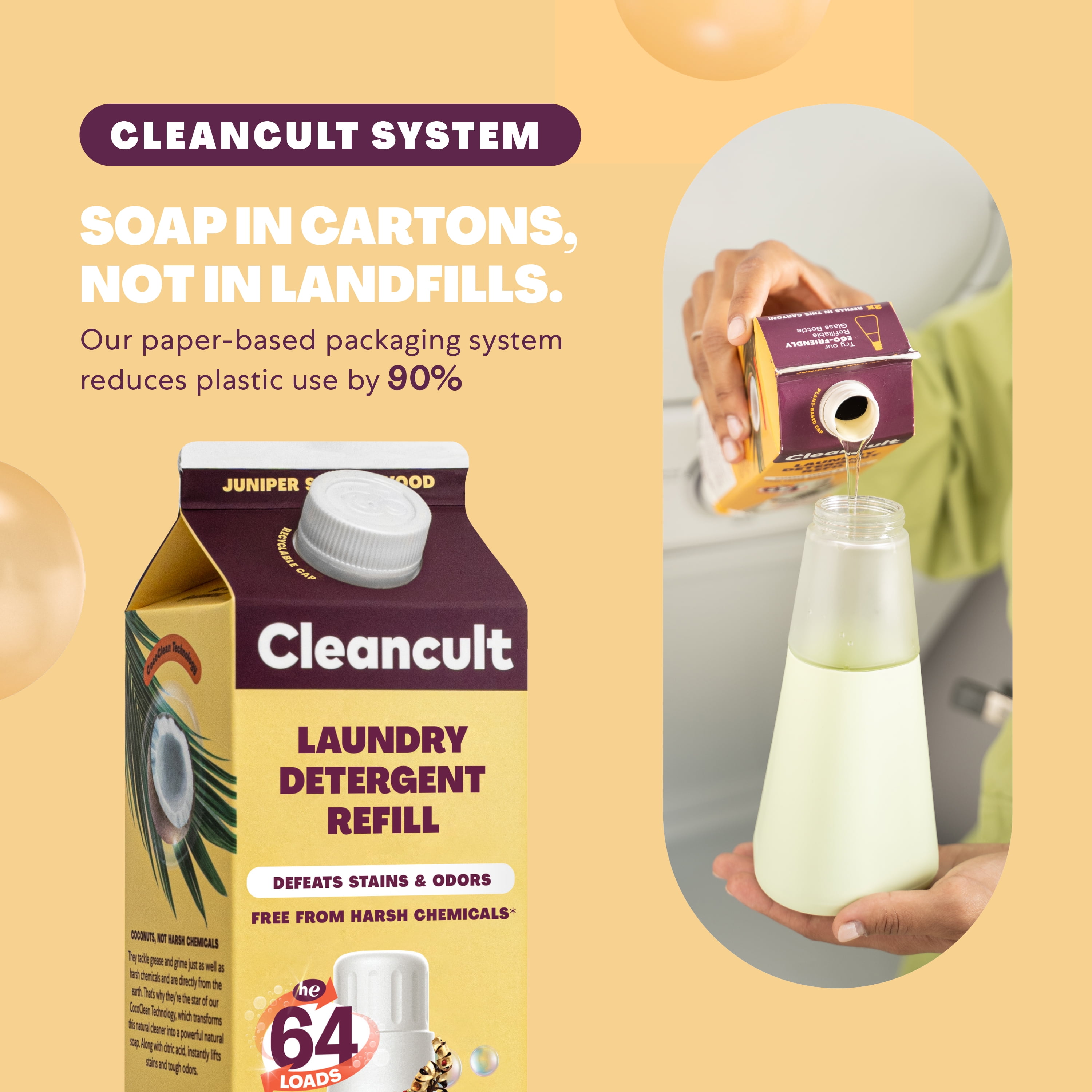 Buy Cleancult Liquid Laundry Detergent Refill, Juniper Sandalwood Scent