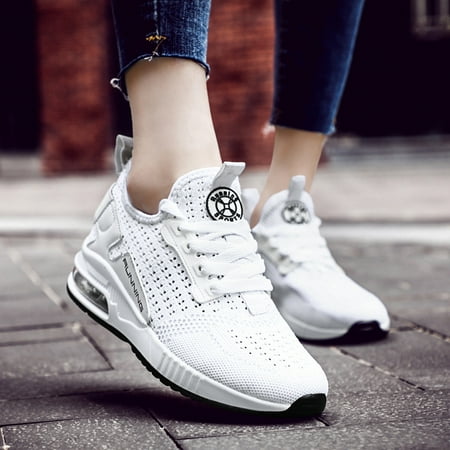 

Summer Savings! Zpanxa Mens Casual Shoes Couple Woven Breathable Cushion Sneakers Ultra Light Wild Casual Running Shoes White 43
