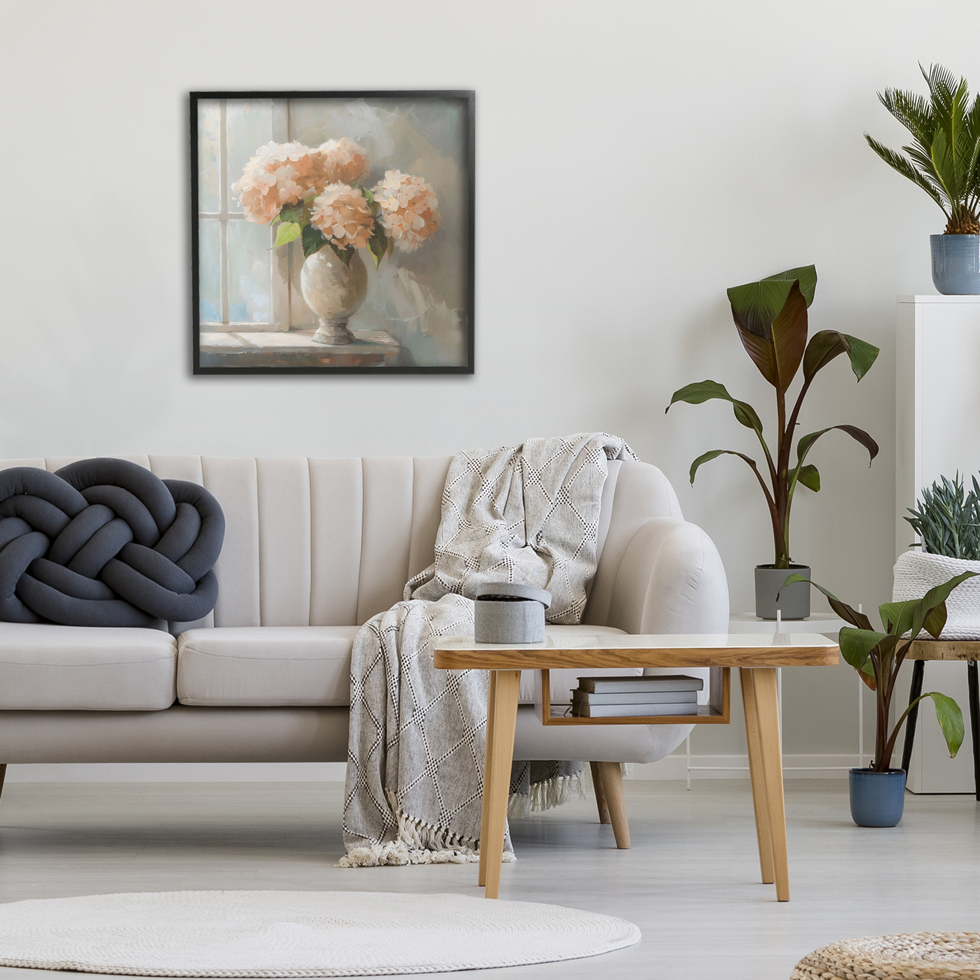 Stupell Industries Pink Hydrangea in Sunlit Vase Black Framed Giclee Art, design by Creative Studio