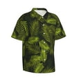 thumbnail image 2 of Uemuo Tropical Palm Leaves Fern Leaf Printed Regular Fit Short Sleeve Casual Hawaiian Shirt for Men,Aloha shirt,Tropical shirt,Floral print shirt,Vacation Beach shirt-, 2 of 9