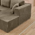 thumbnail image 4 of 132" U-Shape Modular Sectional Sofa,Modern Compressed Sectional Sofa,Corduroy Sleeper Sofa Couch for Living Room,Bedroom,Brown, 4 of 8