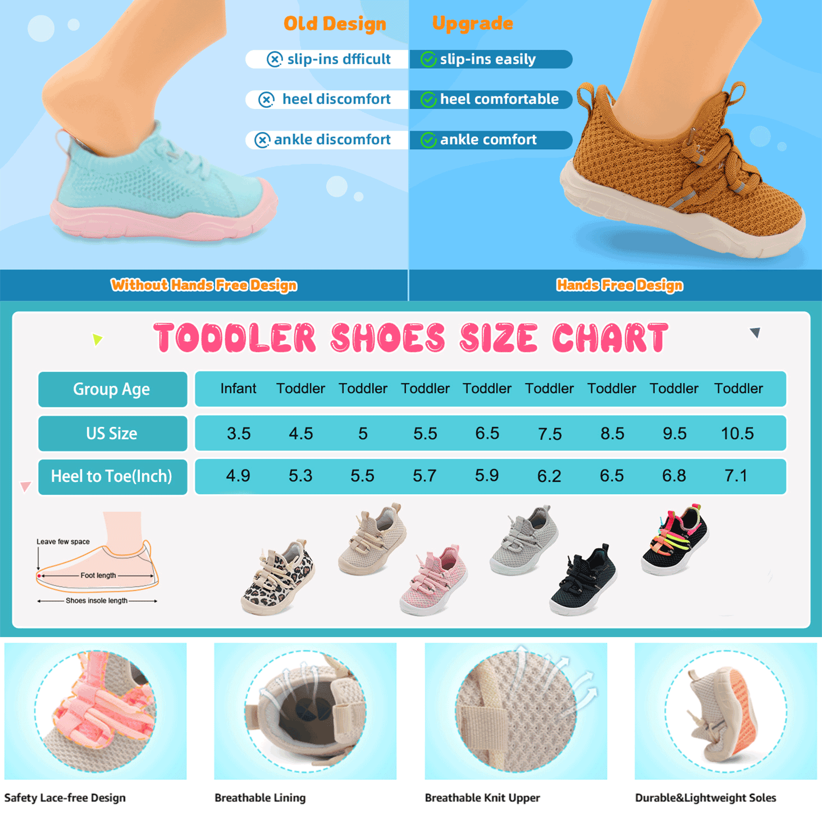 Barerun Toddler Breathable Knit Walking Sneaker photo 4