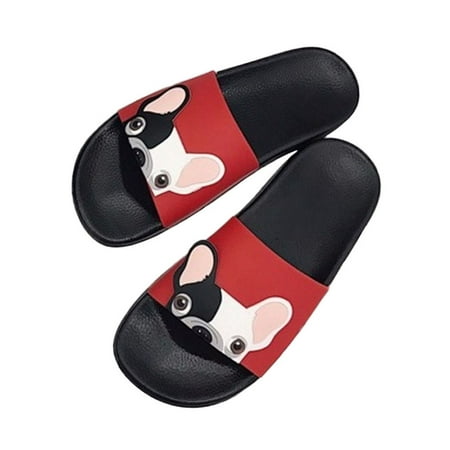 

Cute Cartoon Dog Fashion Slide Beach Slipper Flat Shoes Prevent Slippery Slipper