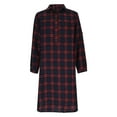 thumbnail image 4 of Qulqfy Cotton Linen Womens Dresses Long Sleeve Tshirt Red Maxi Plaid Checkered Collared Dresses Womens Dresses Fall L, 4 of 5