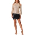 thumbnail image 2 of INSPIRE CHIC Sequin Tops for Women's Sparkle Glitter Long Sleeve Cold Shoulder Party Tunic Tops, 2 of 6