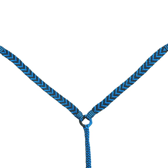 Hilason Horse Breast Collar Flat Braided Paracord Turquoise / Black