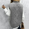 Sweater Vest Women Oversized V Neck Sleeveless Sweaters Womens Cable ...