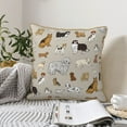 thumbnail image 6 of Xecao Dog Animal Print Soft Velvet Decorative Throw Pillow Covers, Square Cushion Cases for Bed, Sofa, Living Room, Car, and Indoor Outdoor Use-18"x18", 6 of 8