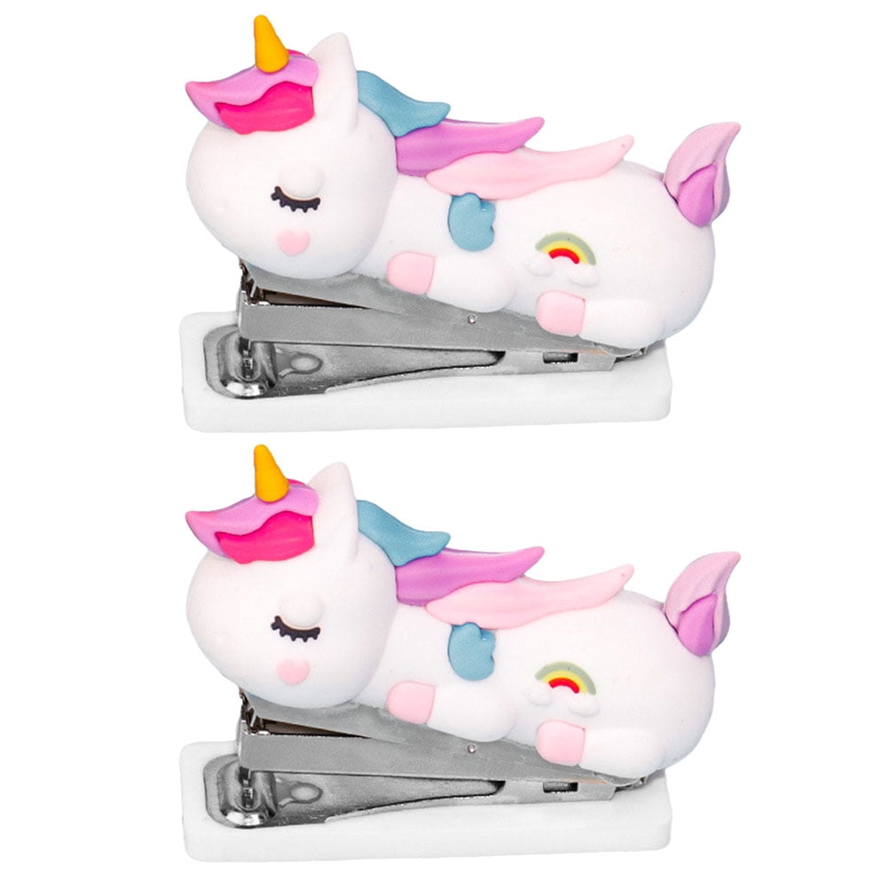 Shisuyan 2pcs Cute Stapler Unicorn Stapler Students Stapler Hand Stapler Handheld Stapler Home Office Stapler