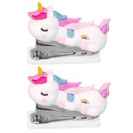 Shisuyan 2pcs Cute Stapler Unicorn Stapler Students Stapler Hand Stapler Handheld Stapler Home Office Stapler