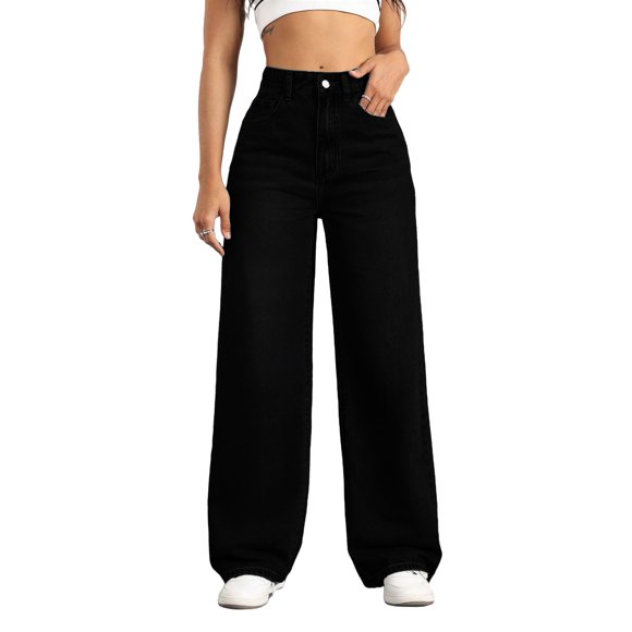 Jeans Mars Power XL Negro de Pierna Recta y Cintura Alta
