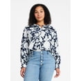 thumbnail image 6 of Time and Tru Women's Lace Yoke Shirt with Long Sleeves Sizes XS-XXXL, 6 of 6