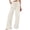 #256-Beige, variant on Spring Summer Solid Color Women Casual Pants Cotton Linen Elastic Waist Straight Leg Breathable Lightweight Machine Washable No Fading Daily Wear Trousers Gift