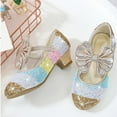 thumbnail image 5 of YYUIJK 4-16 Years Kids Girls Mary Jane Princess Court Shoes Sparkly Glitter Wedding Party Gold 14 Years, 5 of 6