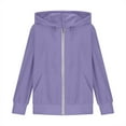 thumbnail image 7 of Lenpel Children's Corduroy Jackets Girls Boys Long Sleeve Zip up Hoodies Soft Warm Hooded Sweatshirts with Pockets(Purple,14-15 Years), 7 of 7