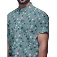 thumbnail image 4 of BESTMAN Short Sleeve Mandarin Collar Shirts For Men Cotton Button Down Shirt, 4 of 5