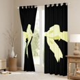 thumbnail image 3 of Feelyou Black Yellow Bowknot Curtains Pack of 2 (42x84 Each) for Girls, Kawaii Bow-tie Ribbon Curtains Blackout, Cute Princess Style Bedroom Curtains, Curtains and Drapes Decor, 3 of 6