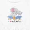 thumbnail image 4 of Inktastic I Love My Daddy Cute Elephants with Moon and Stars Girls Baby Dress, 4 of 5