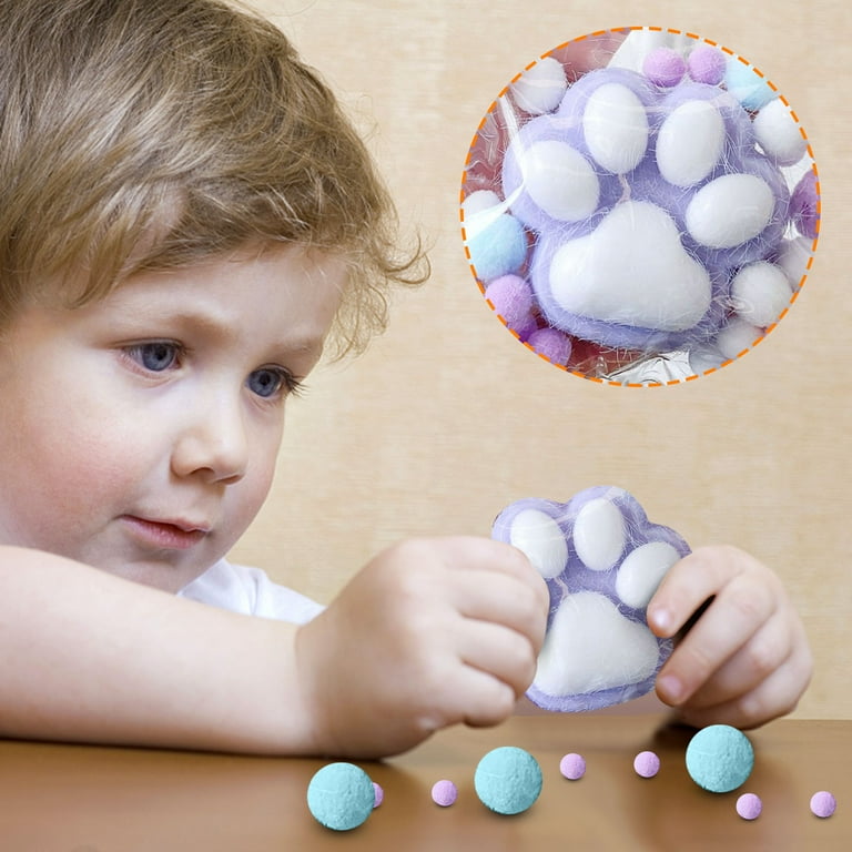 8 Pack Cat Paw Squishy Toys - Kawaii Mochi Stress Relief Fidget Toys For Kids & Adults