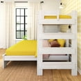 thumbnail image 6 of Farmhouse Twin Over Panel Queen L-Shaped Bunk Bed, White Wash, 6 of 8