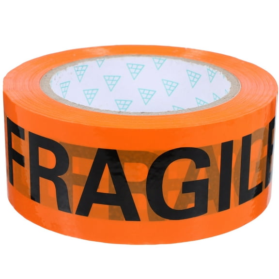 HONITANO 1 Roll Packing Tape Fragile Orange Background with Black Text 4.8cm x 393.7in for