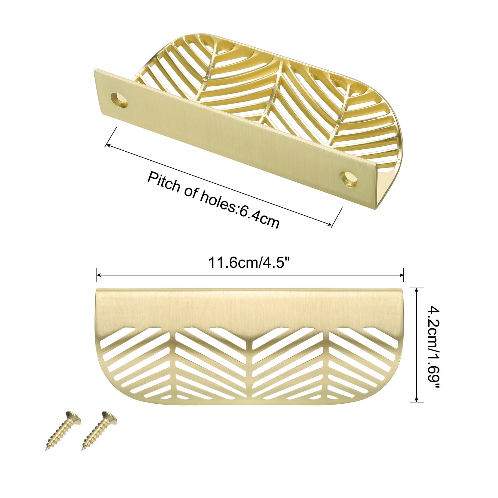 Unique Bargains 4 Pack Edge Pulls for Cabinets Leaf Cabinet Pulls for Drawers